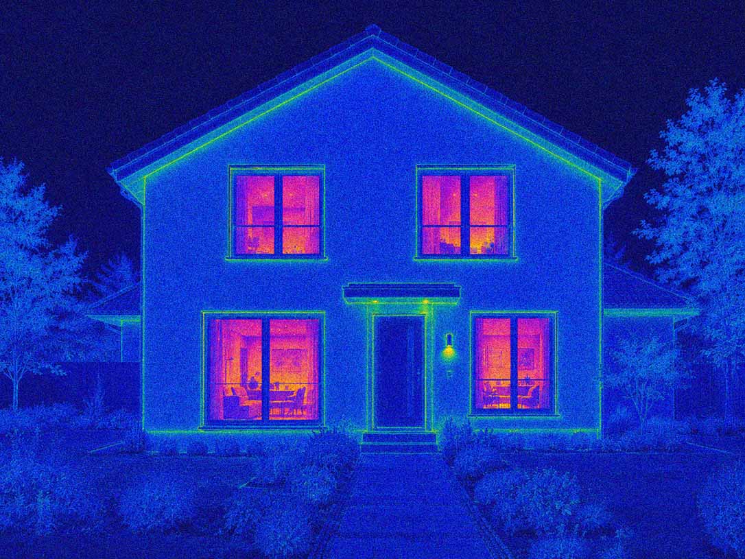 Vue thermique d'une maison EUROMAC2 : très peu de déperditions de chaleur
