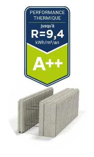 Badge performance thermique A++ et blocs coffrants EUROMAC2